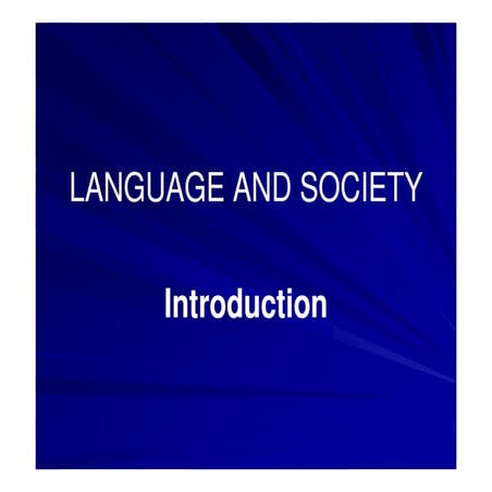 language and society