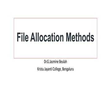 File allocation methods (1) | PPT