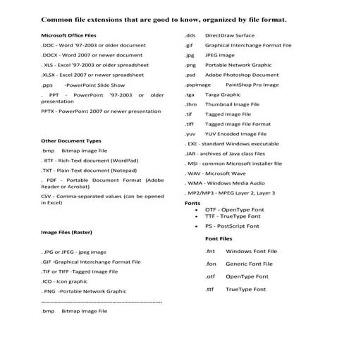 File extensions
