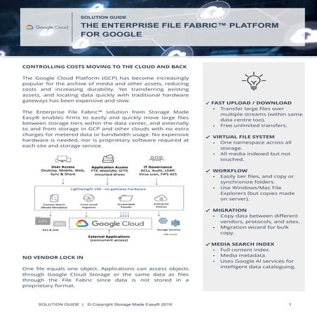 The Enterprise File Fabric for Google Cloud Platform