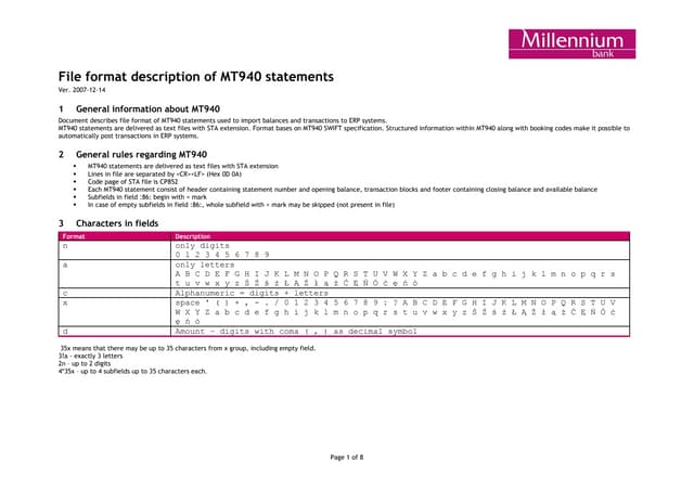 MT940 format sample file