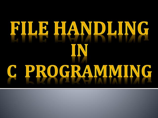 File handling in c