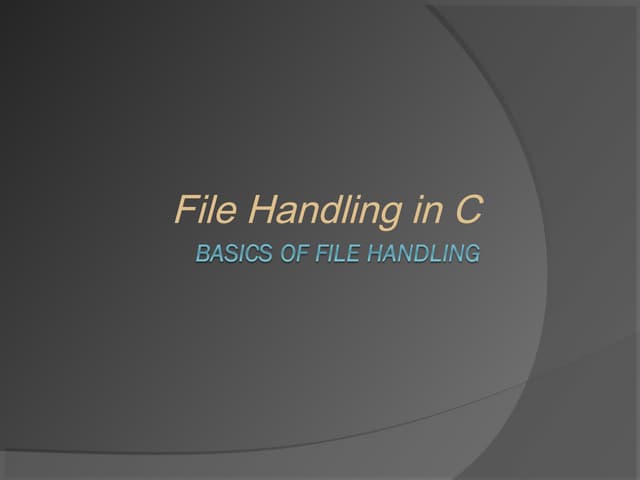 File handling | PPT