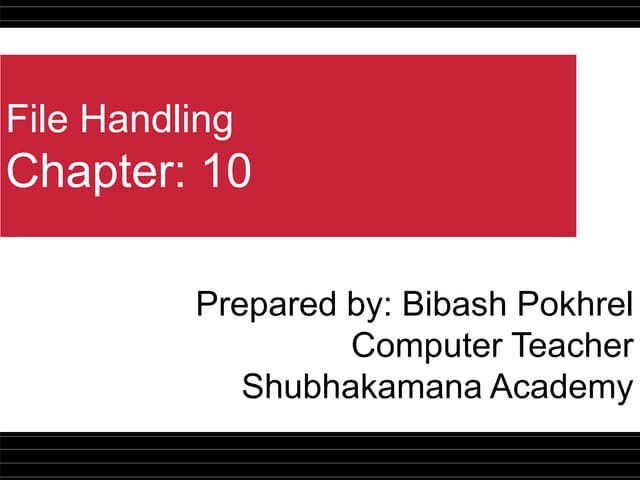 File handling | PPT