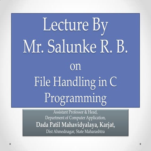 File Handling in C Programming | PPT image.