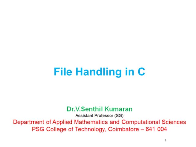 File Handling in C Programming for Beginners