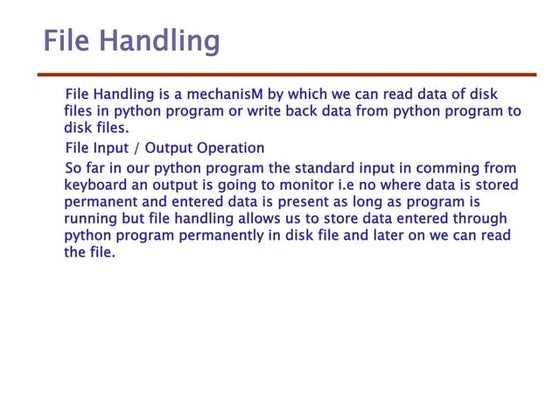 File Handling Python | PPT