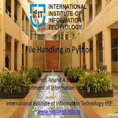 File Handling in Python | PPTX | Computing | Technology & Computing image.