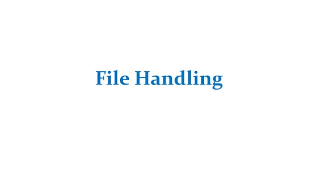 File handling in Python | PPTX