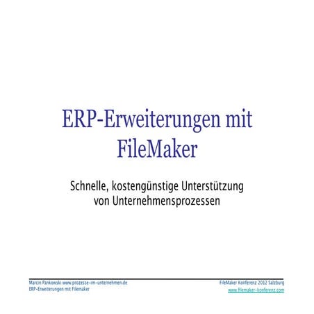 FMK2012: ERP-Erweiterungen mit FileMaker von Marcin Pankowski