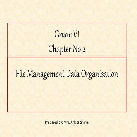 File management and data organisation