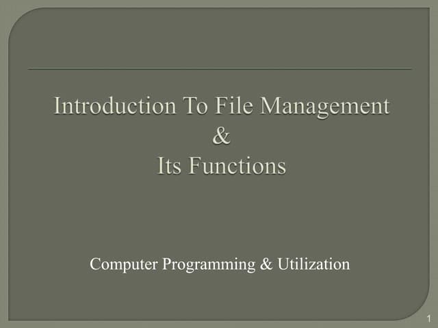 File Management in C