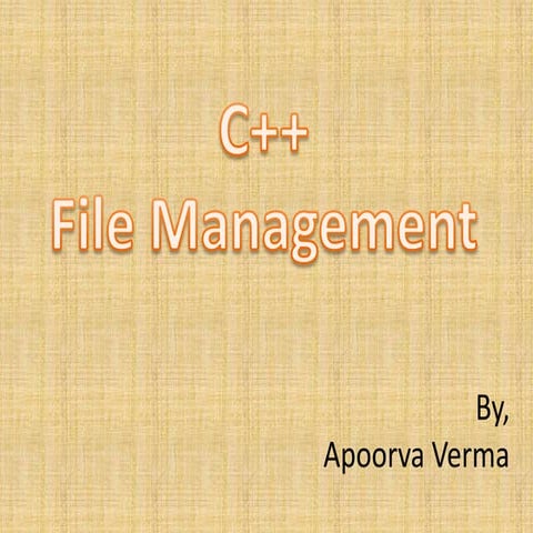 File management in C++ | PPTX