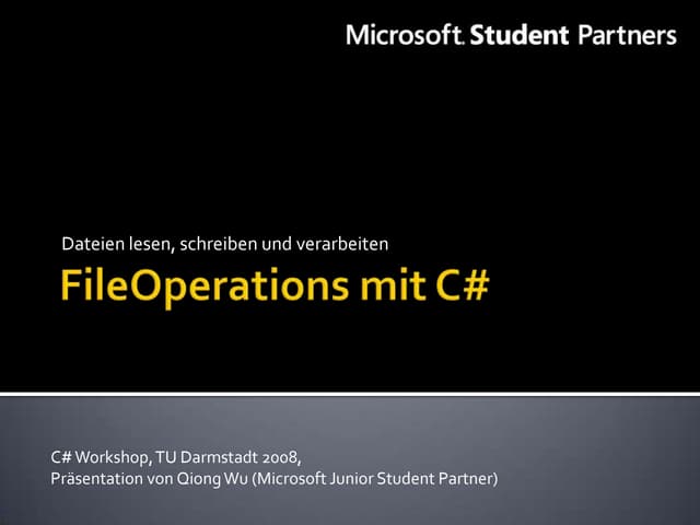 C# Workshop - File Operations