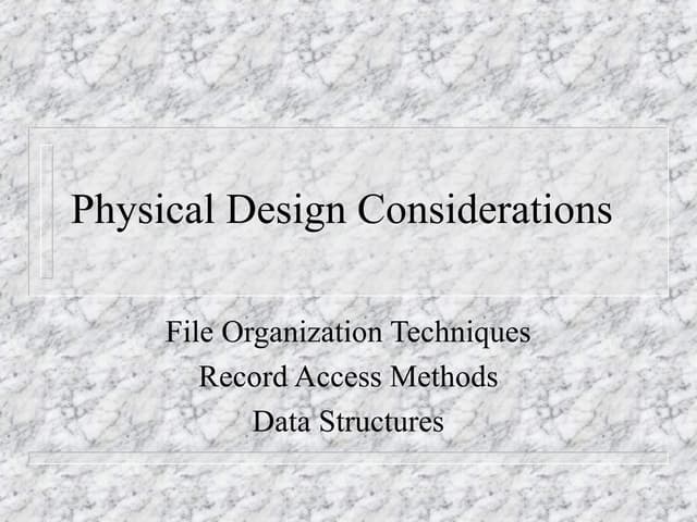 File organization techniques