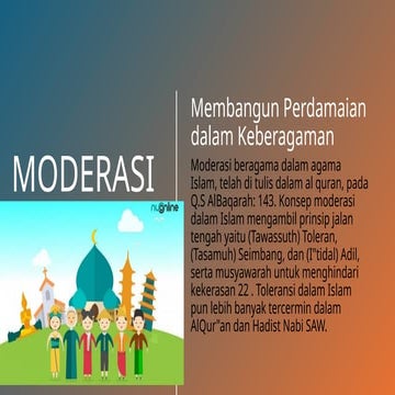 Moderasi Beragama dan Toleransi di Tengah Keberagaman Indonesia | PPTX