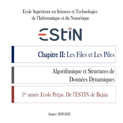 Algo II : les piles ( cours + exercices) | PPTX