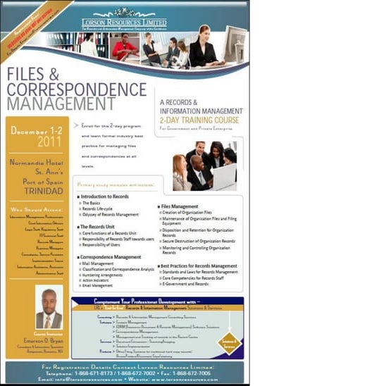 Files & Correspondence Management - 2-Day Training Program [Dec 1-2, 2011]