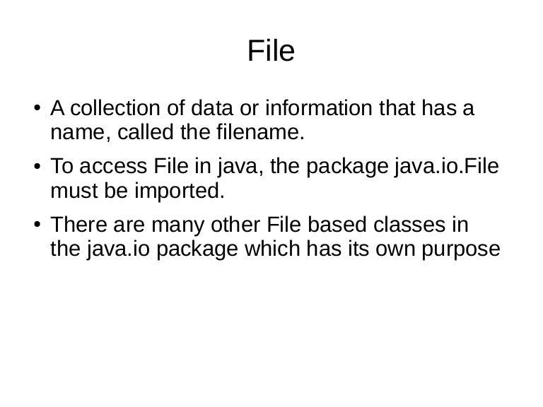 Files in java