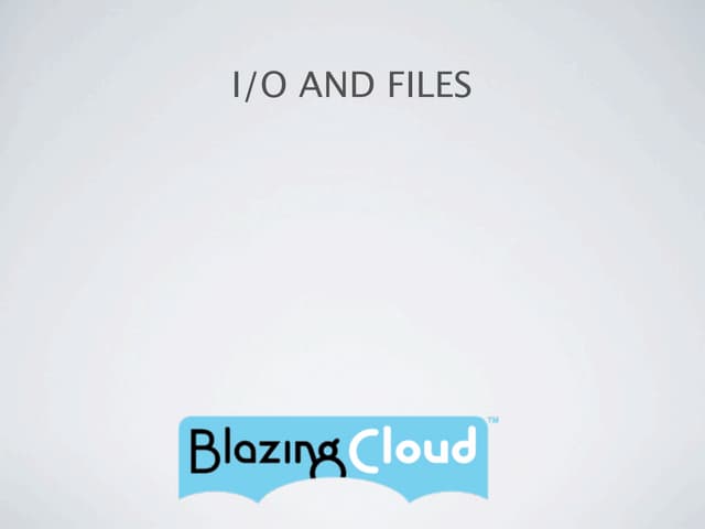 Files IO