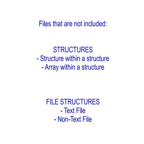 Files that are not included