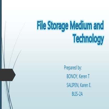 File storage medium and technology