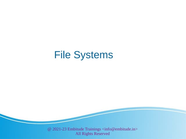 Details on Root Filesystem in Embedded Linux