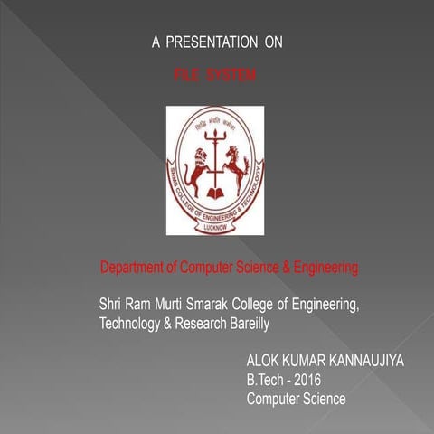 File system ppt by alok kumar kannaujiya sir