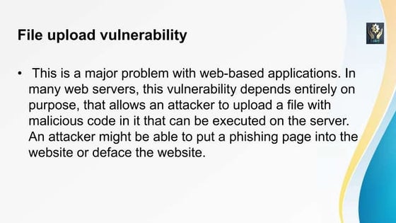 Insecure file upload vulnerability | PPTX