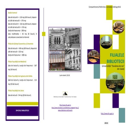 Filialele bibliotecii Universitatii "Dunarea de Jos" din Galati