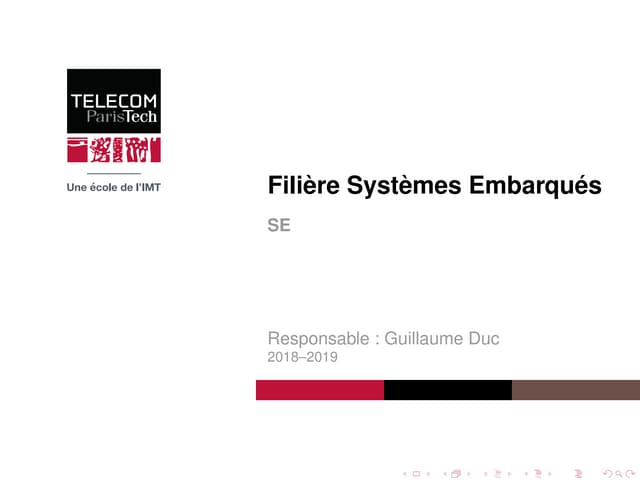 Systèmes Embarqués : filière ingénieur de 2e année