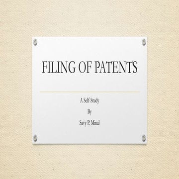 Filing of Patent in India
