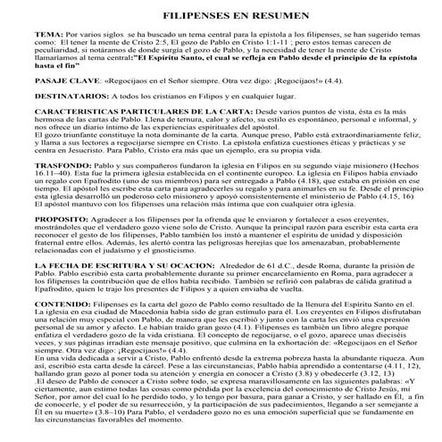 Filipenses en Resumen