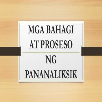 Mga bahagi at proseso ng pananaliksik fil