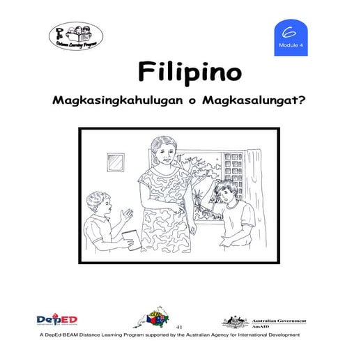 Filipino 6 dlp 4   magkasingkahulugan o magkasalungat