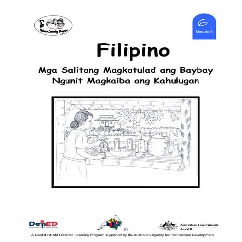 Filipino 6 dlp 5   mga salitang magkatulad ang baybay ngunit magkaiba ang