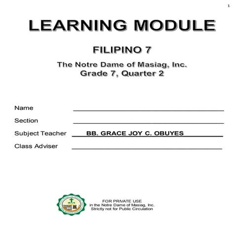 Filipino 7  2nd quarter