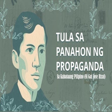 Inspirational Tagalog Poem 'Sa Kabataang Pilipino' by Dr. José Rizal | PPTX