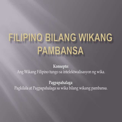Filipino bilang wikang pambansa