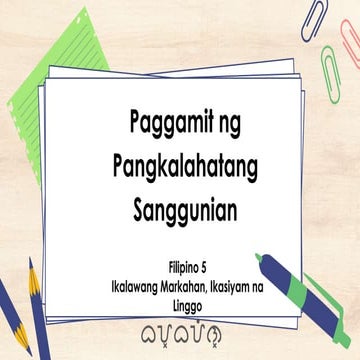 FILIPINO 5 Quarter 2 PowerPoint Presentation