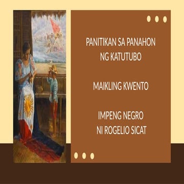 Pagsusuri ng Maikling Kuwento Impeng Negro Talabong Danica V. | PPTX