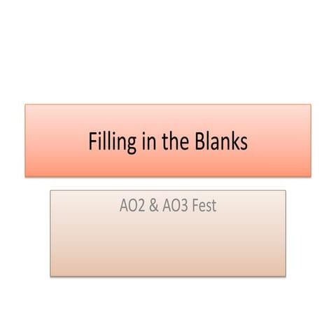 Filling in the blanks