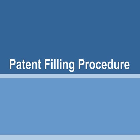 Filling of patent