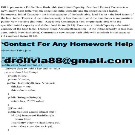 Fill in parameters Public New Hash table (int initial Capacity, floa.pdf