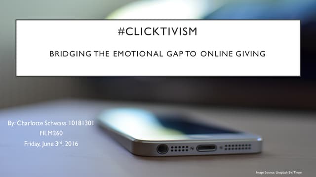#Clicktivism-Bridging the Emotional Gap to Online Giving