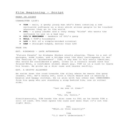Film beginning analysis - Pulp Fiction | DOC