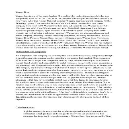 Film company research