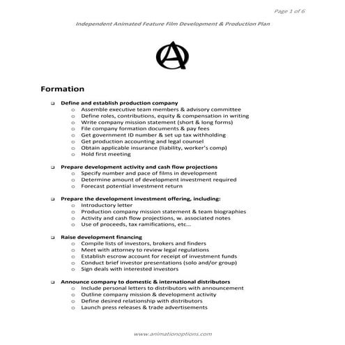 Film Development and Production Plan