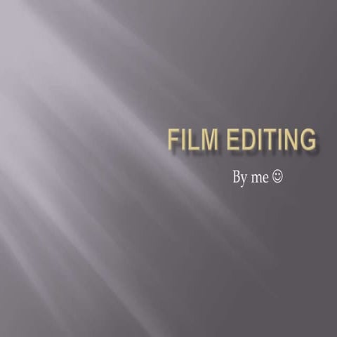 Film Editing Nicole K Media G322
