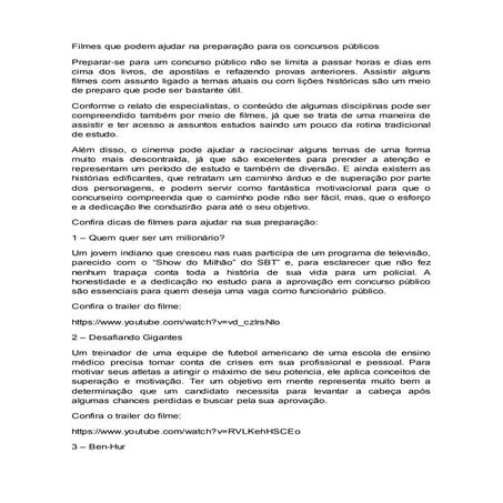 Filmes que podem ajudar na preparação para os concursos públicos
